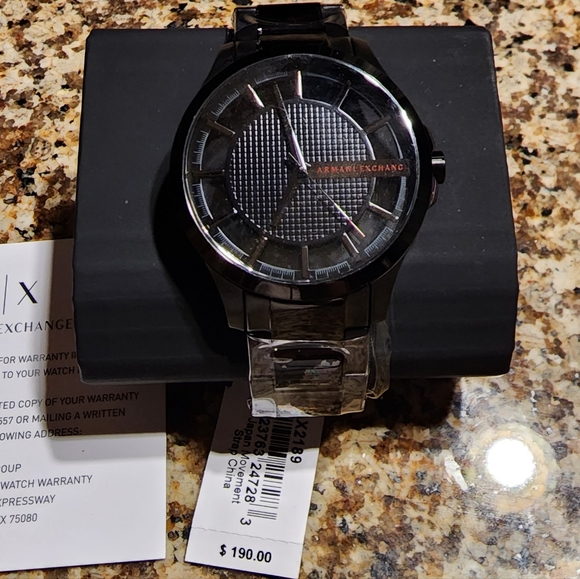 COPY - ARMANI EXCHANGE THREE-HAND BLACK STAINLESS STEEL WATCH - Picture 10 of 11